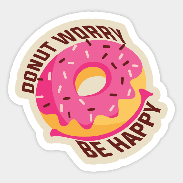 Donut worry be happy Sticker by Creative Brain